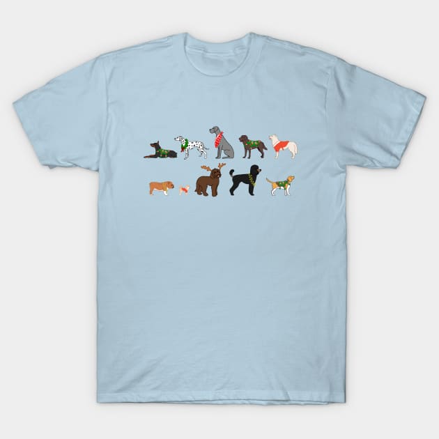Holliday doggos group 2 T-Shirt by Art by Lex